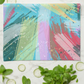 抽象芸術アートパステル キッチンタオル (折り畳み)