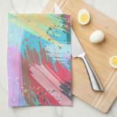 抽象芸術アートパステル キッチンタオル (四つ折り)