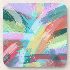 抽象芸術アートパステル コースター