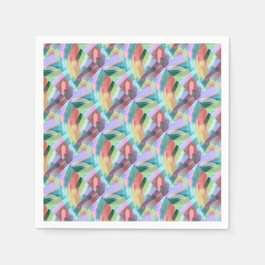 抽象芸術アートパステル スタンダードカクテルナプキン (正面)