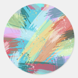 抽象芸術アートパステル ラウンドシール