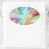 抽象芸術アートパステル 楕円形シール (バッグ)