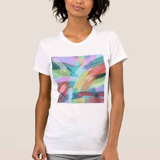 抽象芸術アートパステル Tシャツ (正面)
