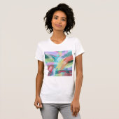 抽象芸術アートパステル Tシャツ (正面フル)
