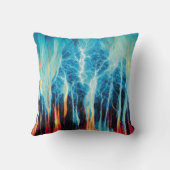 抽象芸術アートパターンレッド&ブルー電気エネルギー クッション (裏面)