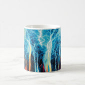 抽象芸術アートパターンレッド&ブルー電気エネルギー コーヒーマグカップ (中央)