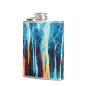 抽象芸術アートパターンレッド&ブルー電気エネルギー フラスク (左)