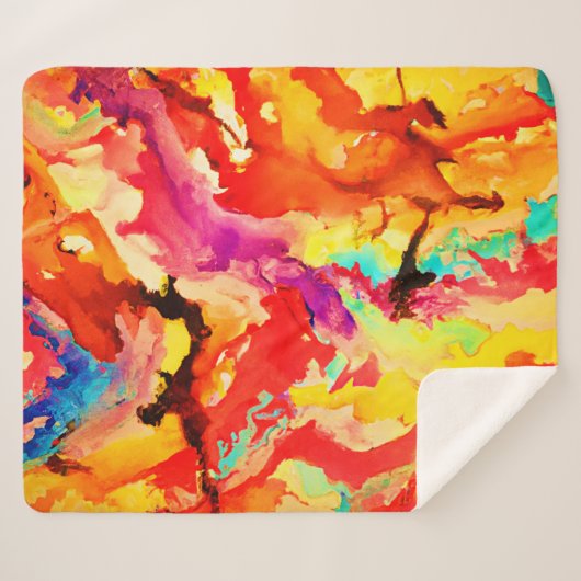 抽象芸術アートパターン シェルパブランケット (正面(横))