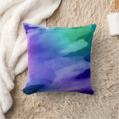抽象芸術アートパープルブルーグリーンウォーター洗剤 クッション (ブランケット)