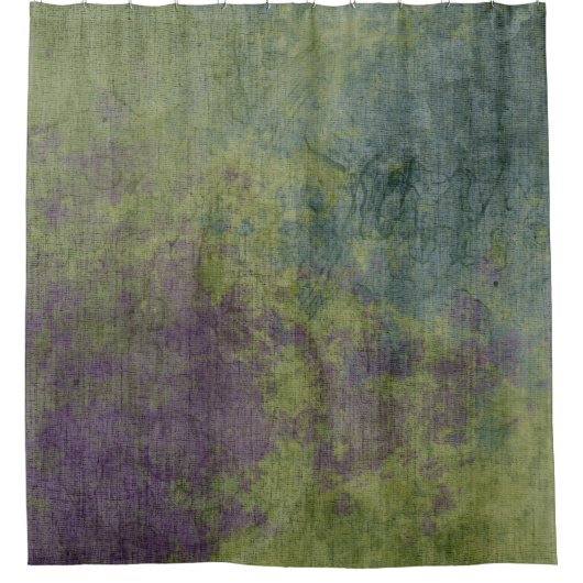 抽象芸術アートパープルブルーモダン シャワーカーテン (正面)