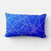 抽象芸術アートパープルブルーラインサークルミニマリズム ランバークッション (裏面)