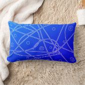 抽象芸術アートパープルブルーラインサークルミニマリズム ランバークッション (ブランケット)