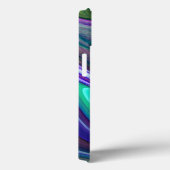 抽象芸術アートパープルNティール（緑がかった色）リーフiPadケース Case-Mate iPhoneケース (裏面 / 右)