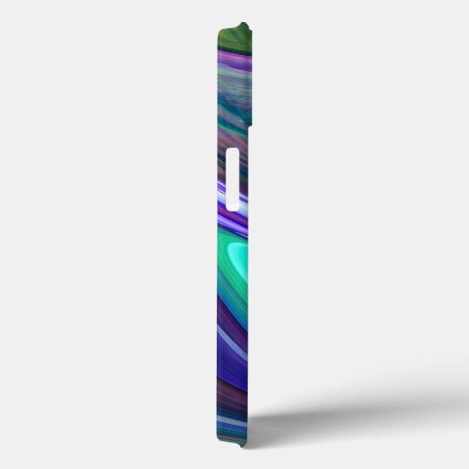 抽象芸術アートパープルNティール（緑がかった色）リーフiPadケース Case-Mate iPhoneケース (裏面 / 右)