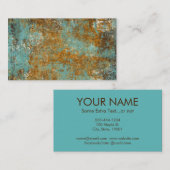 抽象芸術アートビジネスカードカッパーパティナアクア 名刺 (正面/裏面)