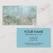 抽象芸術アートビジネスカードガーデンフローラブルー 名刺 (正面/裏面)