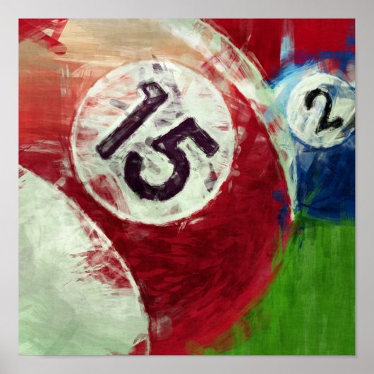 抽象芸術アートビリヤード15 2 ポスター (正面)