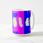 抽象芸術アートピンクとブルー王室の コーヒーマグカップ (正面右)