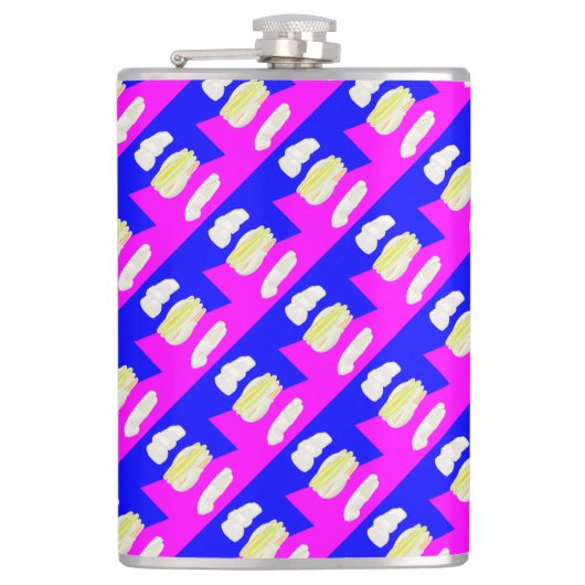 抽象芸術アートピンクとブルー王室の フラスク (正面)