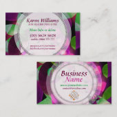 抽象芸術アートピンクグリーンカラーズビジネスカード 名刺 (正面/裏面)