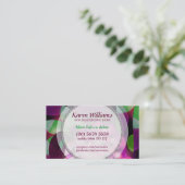 抽象芸術アートピンクグリーンカラーズビジネスカード 名刺 (スタンド正面)