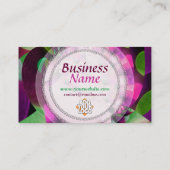 抽象芸術アートピンクグリーンカラーズビジネスカード 名刺 (裏面)
