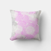 抽象芸術アートピンクグレーパステルホワイトミニマリズム クッション (正面)