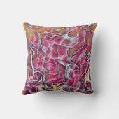 抽象芸術アートピンク銅色トーン枕 クッション (裏面)