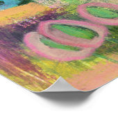 抽象芸術アートフラワーズフローラ絵画植物園 ポスター (角)