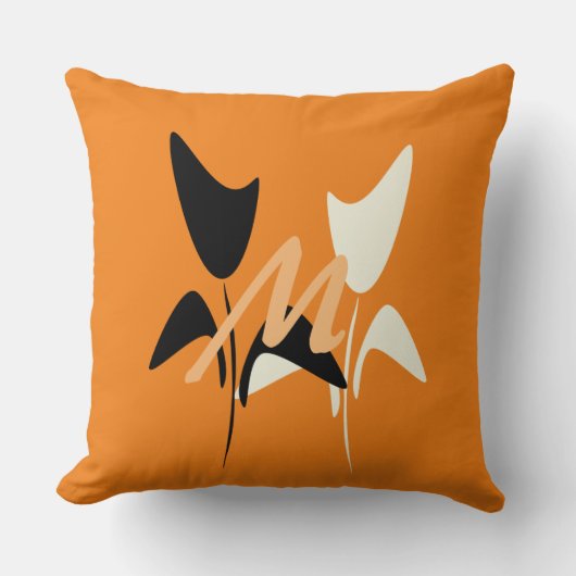 抽象芸術アートフラワーズモノグラム クッション (正面)