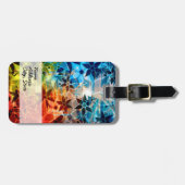 抽象芸術アートフラワーパターン#4 ラゲッジタグ (正面横)