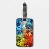 抽象芸術アートフラワーパターン#4 ラゲッジタグ (裏面縦)