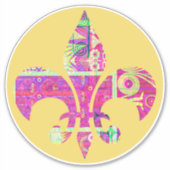 抽象芸術アートフルーアデリラウンドステッカー シール (正面)