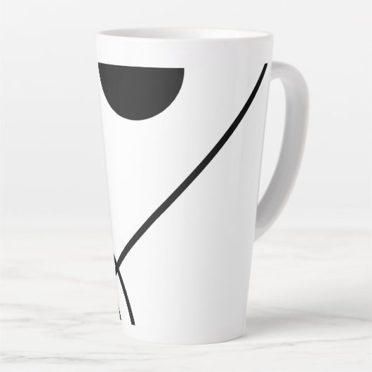 抽象芸術アートブラシストローク カフェラテマグ (右アングル)