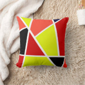 抽象芸術アートブラックイエローコーラルミニマリズム クッション (ブランケット)