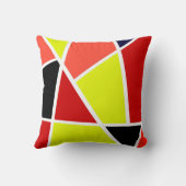 抽象芸術アートブラックイエローコーラルミニマリズム クッション (裏面)