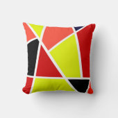 抽象芸術アートブラックイエローコーラルミニマリズム クッション (正面)