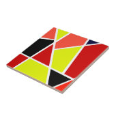 抽象芸術アートブラックイエローコーラルミニマリズム タイル (側面)