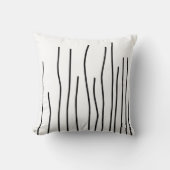 抽象芸術アートブラックオンホワイトラインミニマリズム クッション (正面)