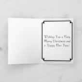 抽象芸術アートブラッククリスマスツリー シーズンカード (内部)