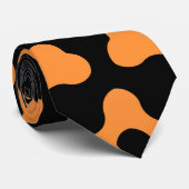 抽象芸術アートブラック&オレンジタイ ネクタイ (ロール)