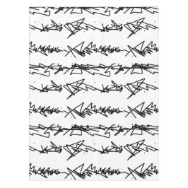 抽象芸術アートブラック&ホワイトのミニマリズム テーブルクロス