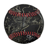 抽象芸術アートブラック 野球ボール (裏面)