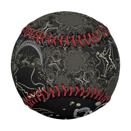 抽象芸術アートブラック 野球ボール (正面)
