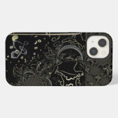 抽象芸術アートブラック iPhoneケース (裏面横)
