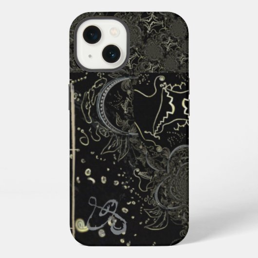 抽象芸術アートブラック iPhoneケース (裏面)