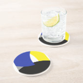 抽象芸術アートブルーイエロー コースター (側面)