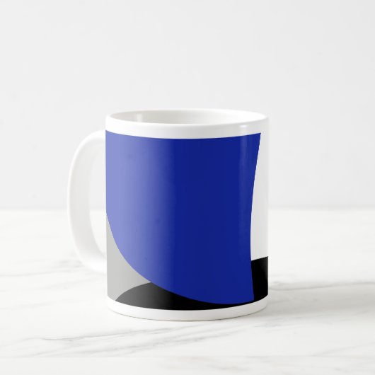 抽象芸術アートブルーイエロー コーヒーマグカップ (正面左)