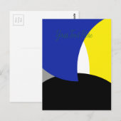 抽象芸術アートブルーイエロー ポストカード (正面/裏面)