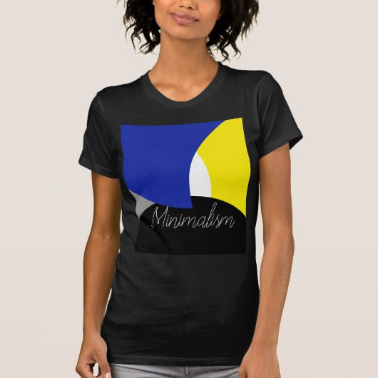 抽象芸術アートブルーイエロー Tシャツ (正面)
